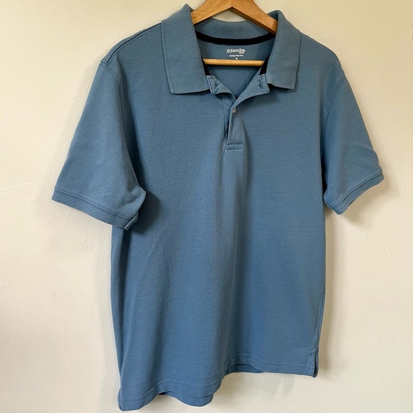 St. John’s Bay Heritage Pique Polo, Light Blue, Size M - Picture 3 of 9